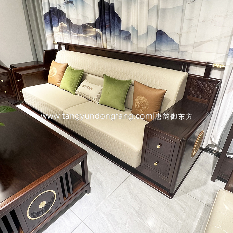 中式乌金木沙发
